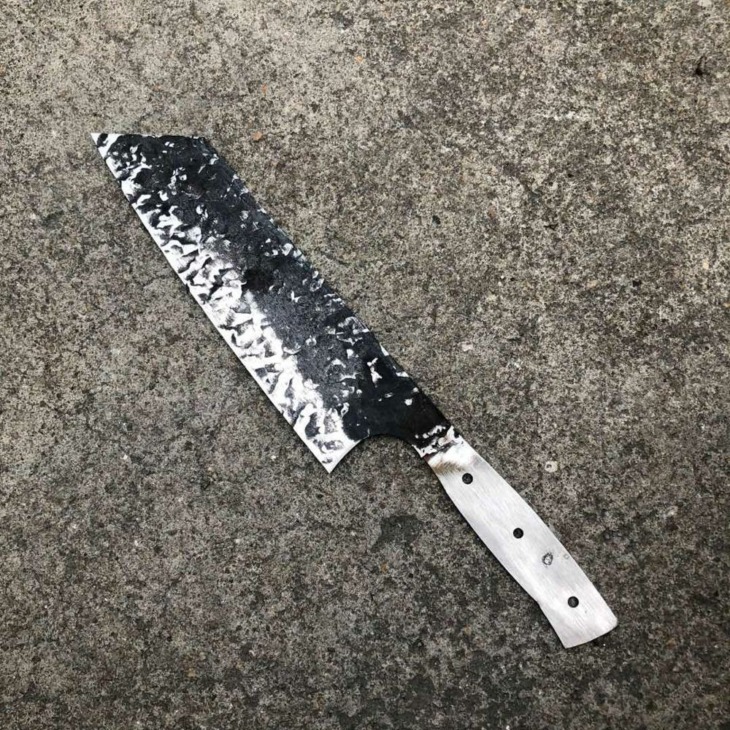 Damaszkusz Acél Kovácsolt Kínai Cleaver Barkácsolás Üres Penge Konyha Kés Hús Zöldségek Szeletelő Szerszámok - Image 1