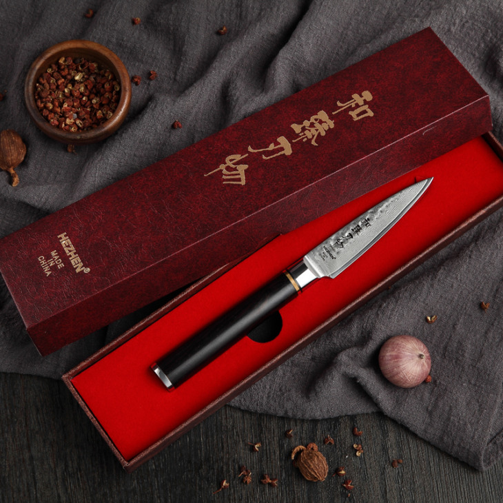 HEZHEN-3-5-Paring-Kitchen-Knives-VG10-Damascus-Steel-High-Quality-Slicing-Peeler-Fruit-Vegetable-Knife Hezhen 3.5 '' Konyhai Kések Vg10 Damascus Acél Kiváló Minőségű Szeletelő Hámozó Gyümölcs Zöldségkés Ébenfogantyú - Image 1