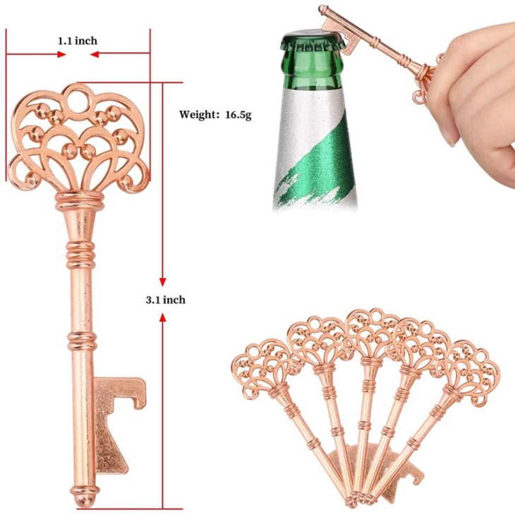 60Set Key Palacknyitók Key Palacknyitó Kíséretkártya Címkével És Kulcstartó Láncok Az Esküvői Kedvezmények Eljegyzési Karácsonyi Karácsonyi Kedvezményekhez - Image 6