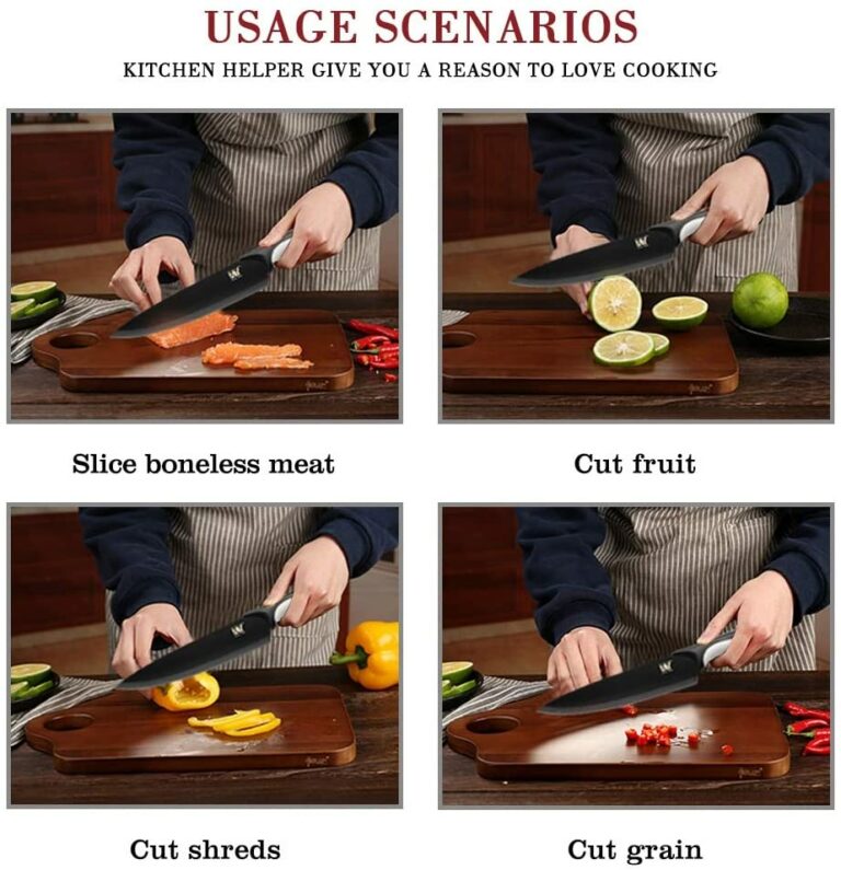 Rozsdamentes Acél Konyhai Kések Fekete Penge Séf Kés 3,5 5 7 8 Hüvelykes Paring Segédprogram Japán Santoku Faragott Kenyérkés Készlet - Image 4