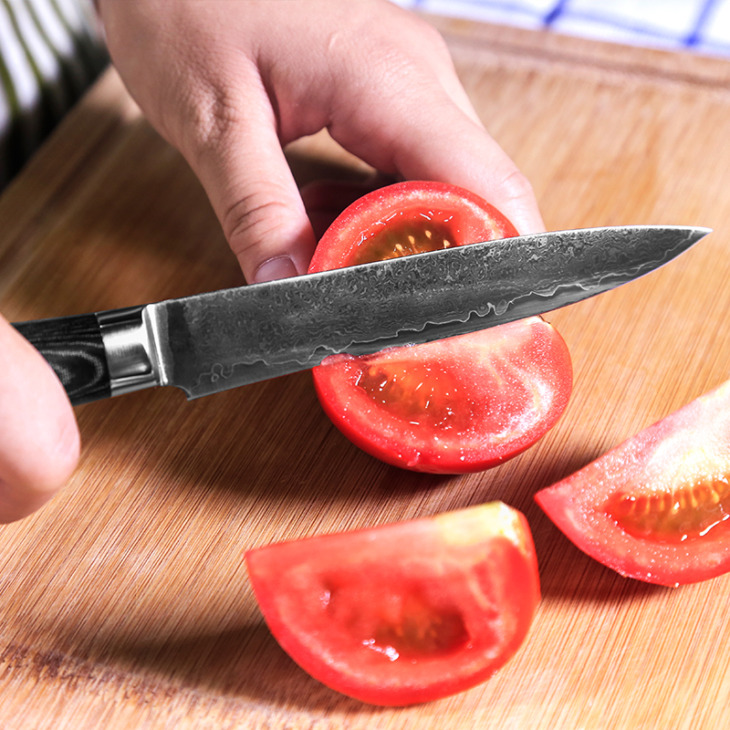 Finding Márka 5 Hüvelykes Közmű Kések Minőségi Damaszkusz Acél Konyhai