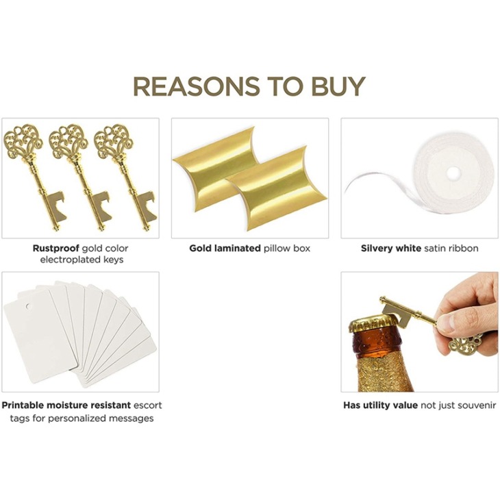 50 Állítsa Be Az Esküvői Kedvezményeket A Vendégek Számára Party Fed Vintage Key Palacknyitó Kíséretkártya Címkével És Szatén Szalaggal - Image 6