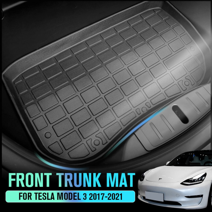 2021 Új Autó Első Csomagtér Tároló Szőnyeg A Tesla 3-As Típusú Rakodótálcához Csomagtartó Tpe Vízálló Párnák Model3 2017-2021