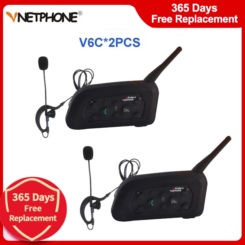 2Set Vnetphone V6C Professional Football Referees Bukósisak Intercom Full Duplex Headset Wireless 1200M Bt Judge Ear Interphone
