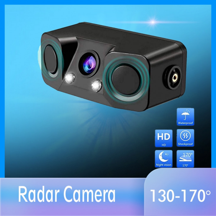 3 Az 1-Ben Videoparkoló Radar Érzékelő Érzékelő Autó Hátrameneti Hátsó Kamera Vezeték Nélküli Visszapillantó