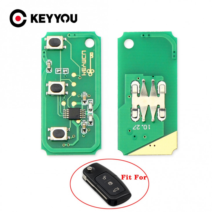 Keyyou Flip Key 3 Buttons Ask Flip Remote Control Key Electronic Circuit Board 433Mhz Chip For Ford Focus 2 3 Mondeo Fiesta