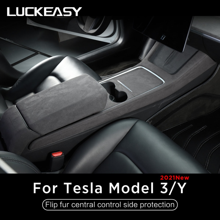 Luckeasy Autós Kiegészítők Belső Módosítása Kapcsolja Fur Central Vezérlő Matricák 2021-Hez A Tesla Model 3 És Y Modell