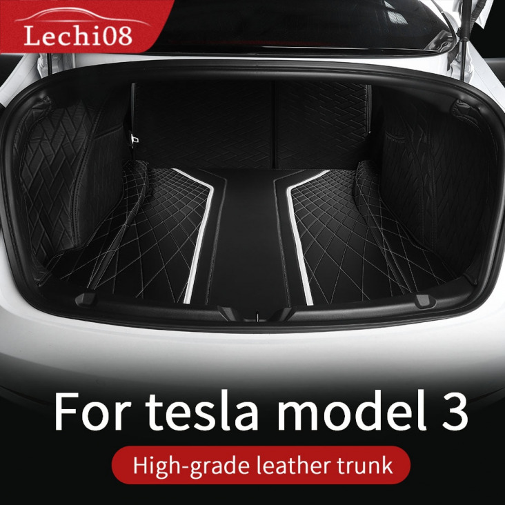 Bőr Csomagtartó A Tesla Modellhez 3 Csomagtartó Szőnyeg Tesla Modell 3 Kiegészítők 2016-2021 Modell 3 Tesla Három Tesla Modell 3 / Tartozékok