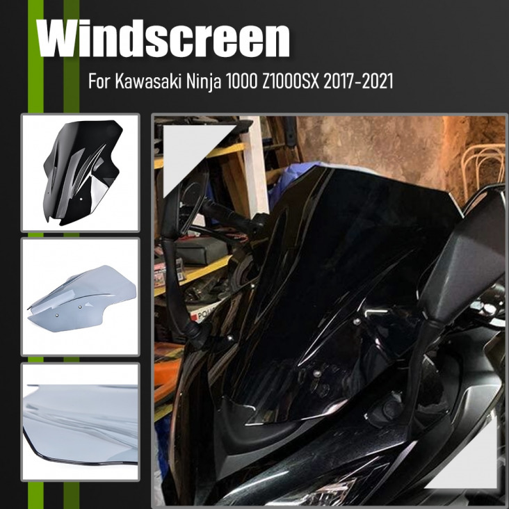 Fedélvédő Sapka Autóstílus Motorkerékpár Dupla Buborékos Szélvédő Szélvédő Terelő Kawasaki Ninja 1000 Z1000 Z1000Sx 2017 2018 2019 2020 2021