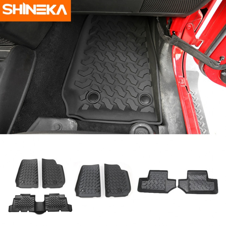 Shineka Autószőnyeg Csúszásgátló Gumi Hátsó Sor Padlószőnyegek Padlólap Szőnyegek A Jeep Wrangler Jk 2007-2017