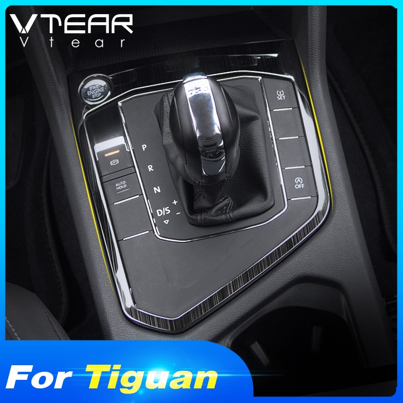 Vtear Volkswagen Vw Tiguan 2020-2017 Tartozékok Fogaskerekek Váltó Panel Rozsdamentes Acél Burkolat Kárpit Belső Díszlécek Autóstílus