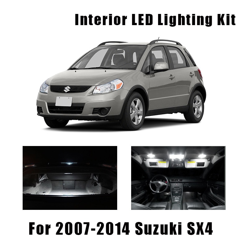 9Db Canbus Auto Led Lampen Interieur Kaart Lichtkoepel Kit Fit Voor 2007-2013 2014 Suzuki Sx4 Wk Trunk Cargo Kentekenverlichting