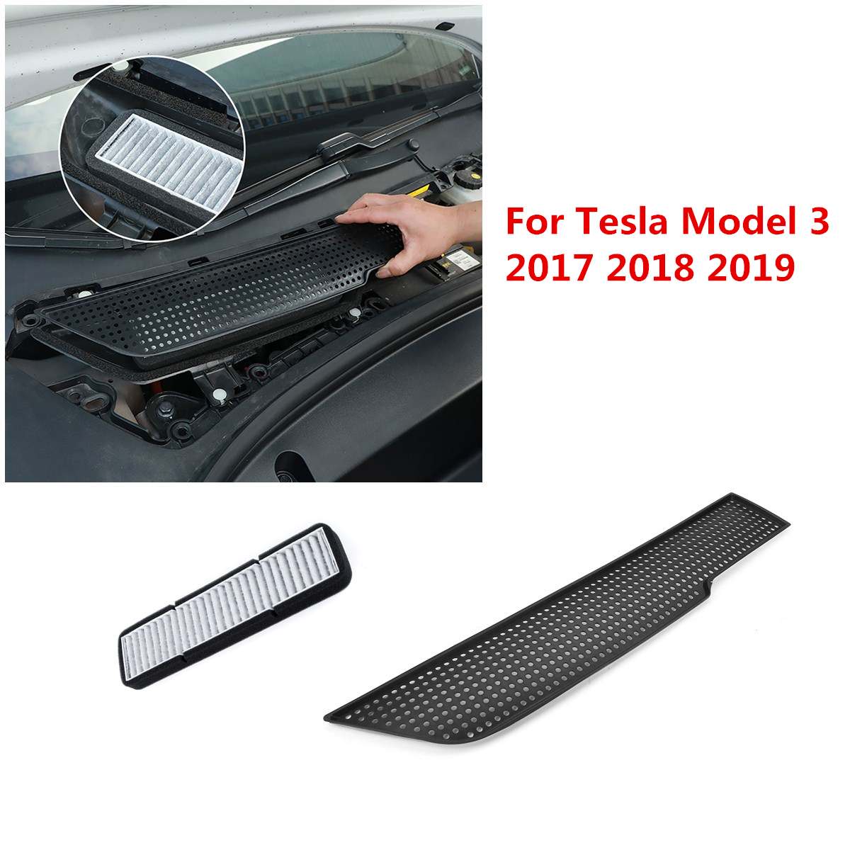 Autó Légáramlás Szellőző Burkolat Kárpitos Légszűrő Blokkolásgátló Szívószelep Védelem A Tesla Model 3 Model3 2017 2018 2019