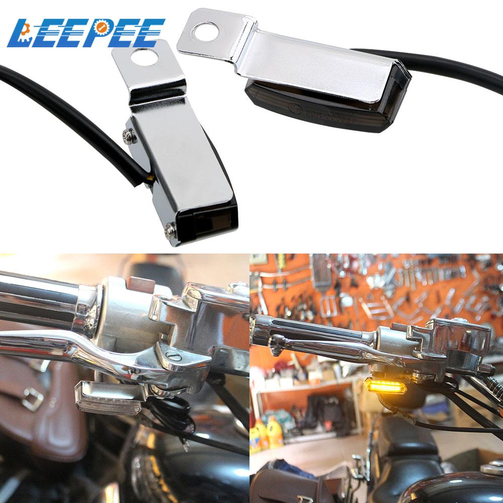Leepee 2Db Motorkerékpár Knipperlichten Universele Led Signaal Lamp Streamer Knipperende Mini Motorfiets Accessoires