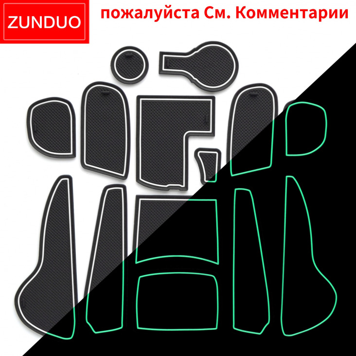 Zunduo Poort Slot Beker Pad Voor Hyundai Solaris 2011 - 2016 Deur Groef Mat Auto Interieur Antislipmatten En Stof Mat Rood / Blauw / Wit