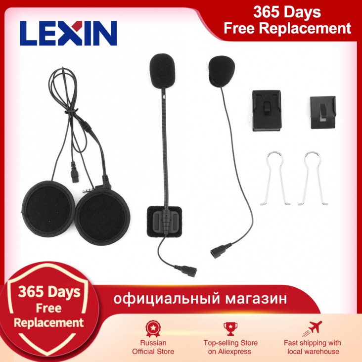 Márka Lexin Motorkerékpár-Kaputelefon Fülhallgató És Fémkapocs Tartozékok Az Lx-B4Fm Bluetooth Sisakhoz Intercom Fejhallgató-Csatlakozóhoz