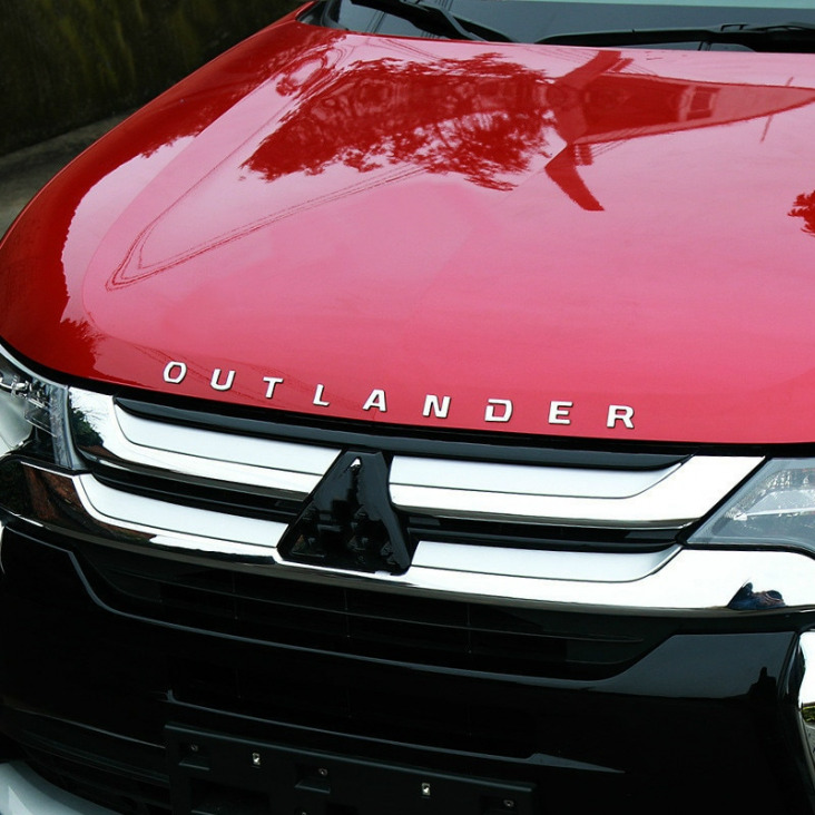 Autós Stílusú Motorháztető Autó Embléma Borító Matrica Betűk Sport Stílus Tok Tartozékok Mitsubishi Outlander 3D Letters Motorháztető Embléma