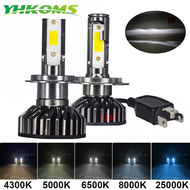 Yhkoms Mini Auto Koplamp H4 H7 Led 3000K 4300K ​​5000K 6500K 8000K 25000K H1 H8 H9 H11 9005 9006 Led Lamp Auto Mistlamp 12V