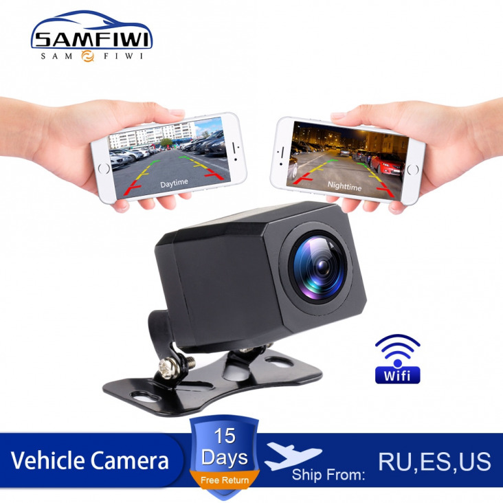 2020 Új Vezeték Nélküli Autó Visszapillantó Kamera Wifi Tolatókamera Dash Cam Hd Night Vision Mini Karosszéria-Tachográf Iphone És Android Készülékekhez