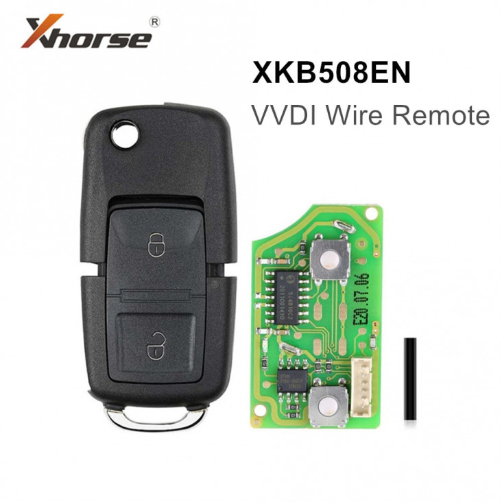 5Db / Tétel Xhorse Univerzális Vvdi Vezetékes Távirányító 2 Gomb Xkb508En Autókulcs Nincs Transzponder Chip A Vvdi Kulcseszközhöz