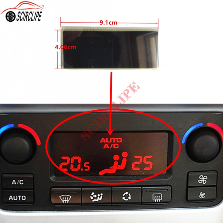 Autó Acc Lcd Panel Modul Kijelző Monitorok Pixel Repair Piros Háttér Légkondicionáló Információs Képernyő A Peugeot 207