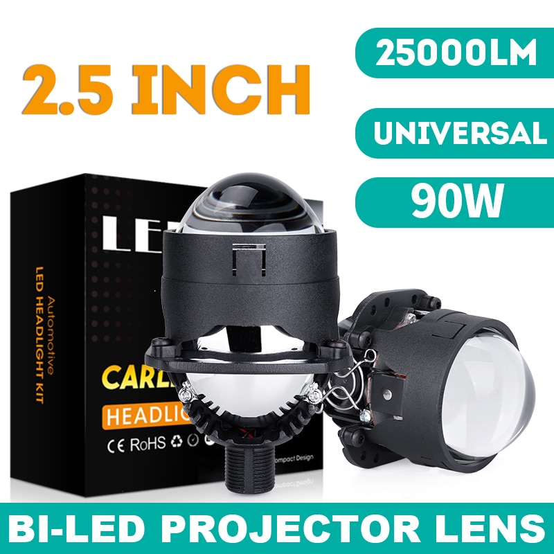 Carlitek H4 H7 9005 9006 Kivetítő Fény 2,5 Hüvelykes Mini Auto Bi Led Led Projektor
