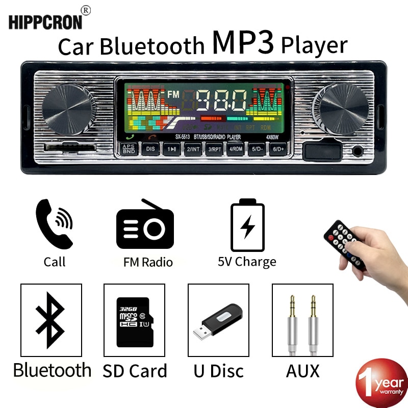 Hippcrono Fm Bluetooth Mp3 Audiolejátszó Mobiltelefon Kézi Digitális Usb / Sd In Dash Aux Bemenet
