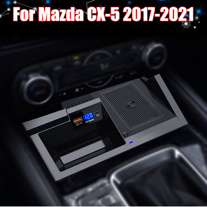 Bal Oldali Meghajtó Vezeték Nélküli Töltő Telefonpanel Mazda Cx-5 2017 2018 2019 2020 Autó Vezeték Nélküli Pd Qc3.0 Gyors Töltő Tartó Tartó