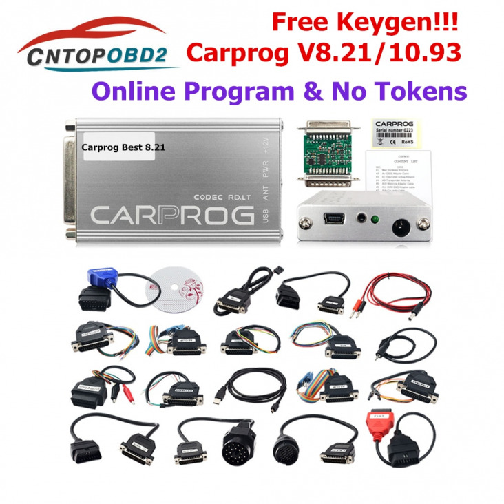 Övhuzatok Automatikus Kiegészítők Új Carprog V8.21 Online Keygen Autóval Prog V10.93 Ecu Forgácsfuttató Univerzális Javító Eszköz 21 Adapterrel Autó Diagnosztikai Eszköz