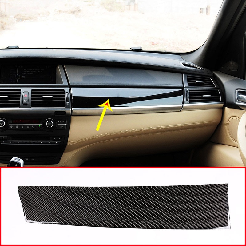 Soft Carbon Fiber Car Passenger Dashboard Panel Cover Matrica X6 X X E71 2008-2013 Balkezes És Jobb Oldali