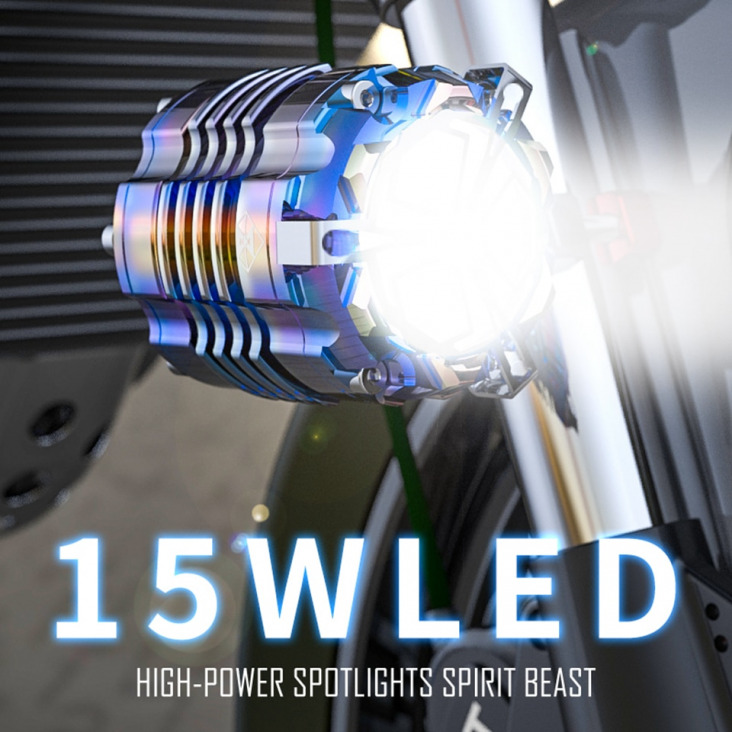 Spirit Beast L4 Motorkerékpár Reflektorfényszóró Fényszóró 15W Led Szuper Könnyű Dc7-60V Univerzális Motokrossz Segédfénylámpa