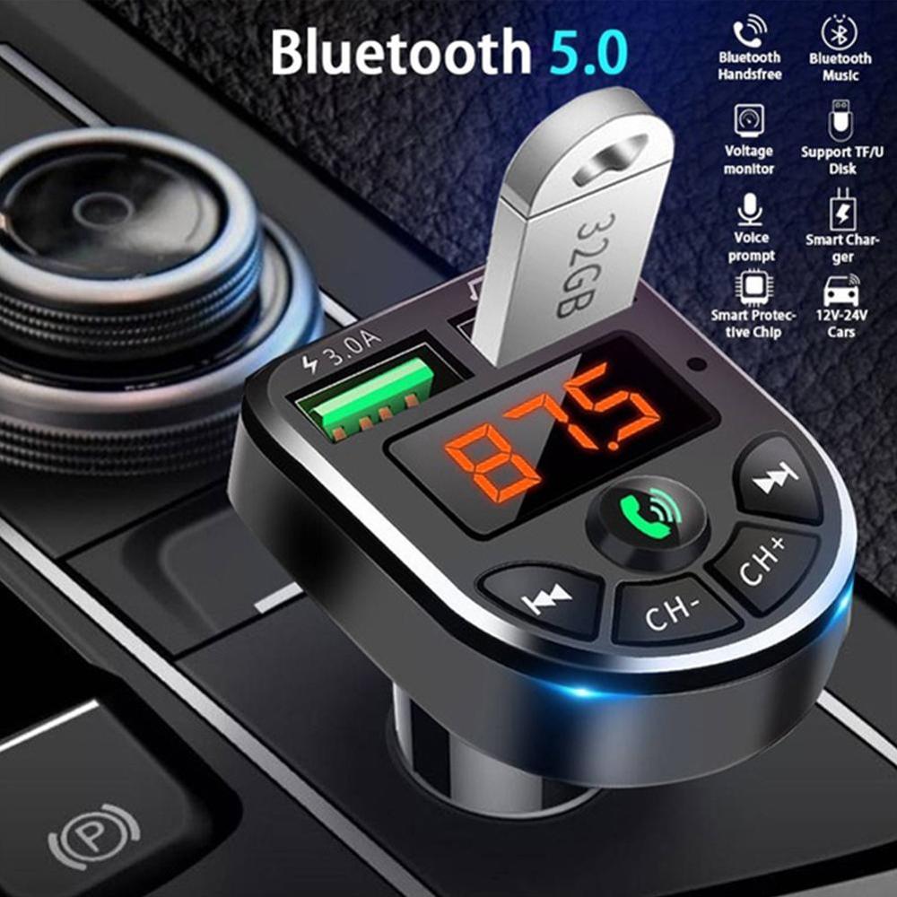 Vezeték Nélküli Bluetooth Kihangosító Autóskészlet Fm Adó Adó Mp3 Lcd Lejátszó Audio Kettős Usb Töltőkészlet Autós Kiegészítők