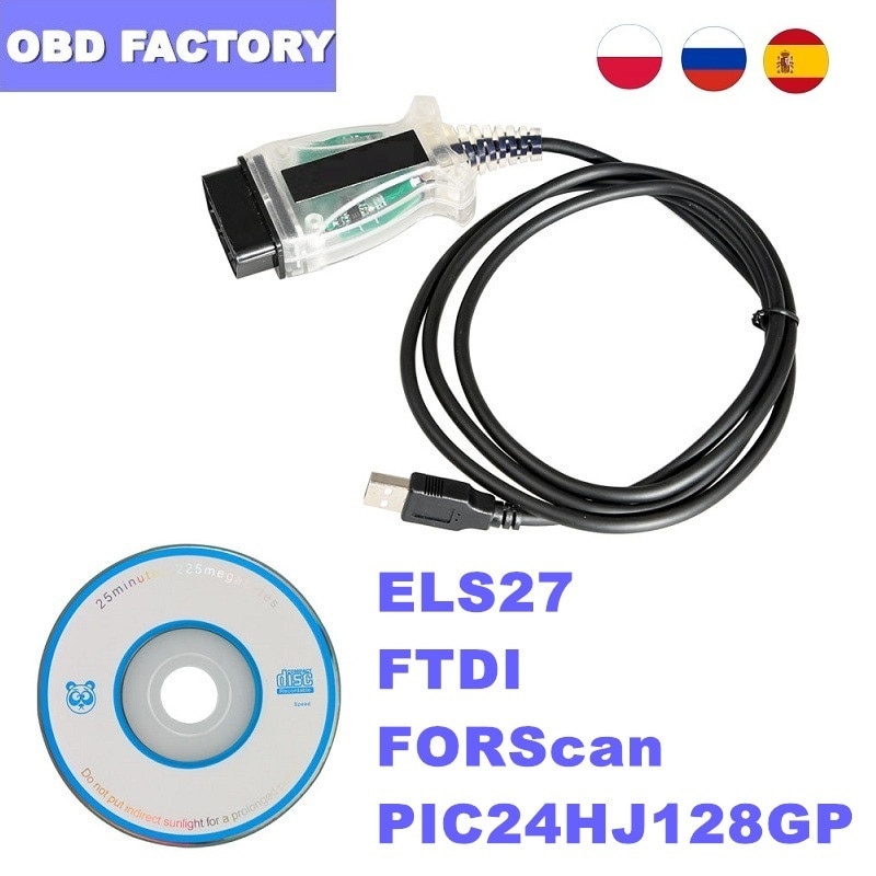 V2.3.8 ELS27 Forscan Scanner PIC24HJ128GP FTDI Ford ELS27 Diagnosztikai kábel ELS 27 V3 ELS27 az ELM327 J2534 Mazda Focom