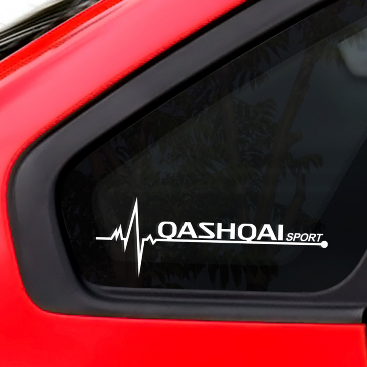 2db fényvisszaverő PVC Funny Car matricákat Nissan Qashqai J10 Vinyl dekoráció matrica Auto ablakot díszítő vízálló autós kiegészítők