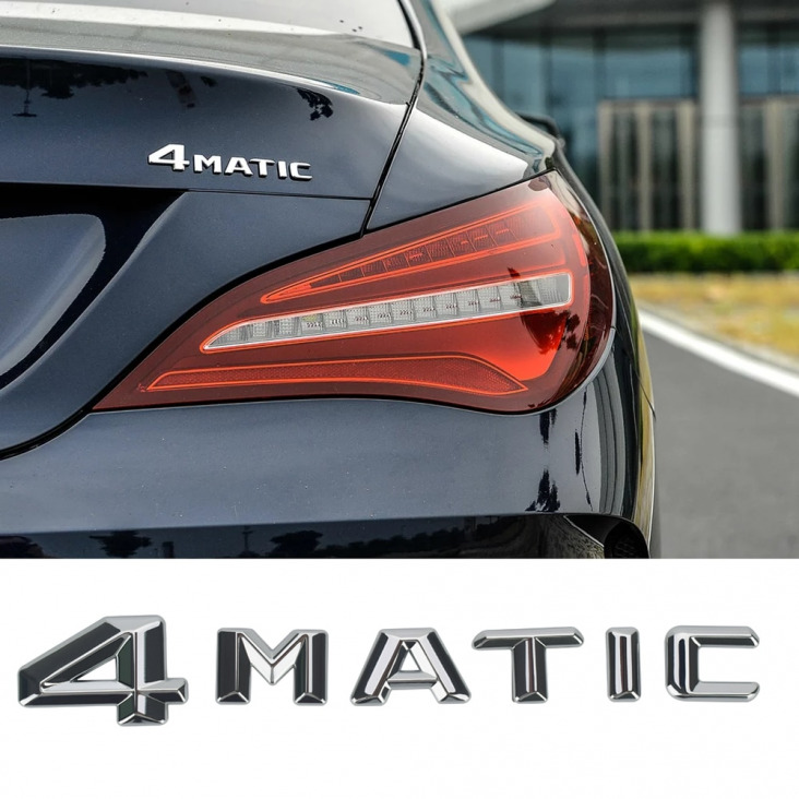 4MATIC Letter Logo Mercedes Benz AMG GT C E S osztály W246 W204 W205 W210 W211 W212 W213 GLB hátsó csomagtartó matrica 3D tartozékok