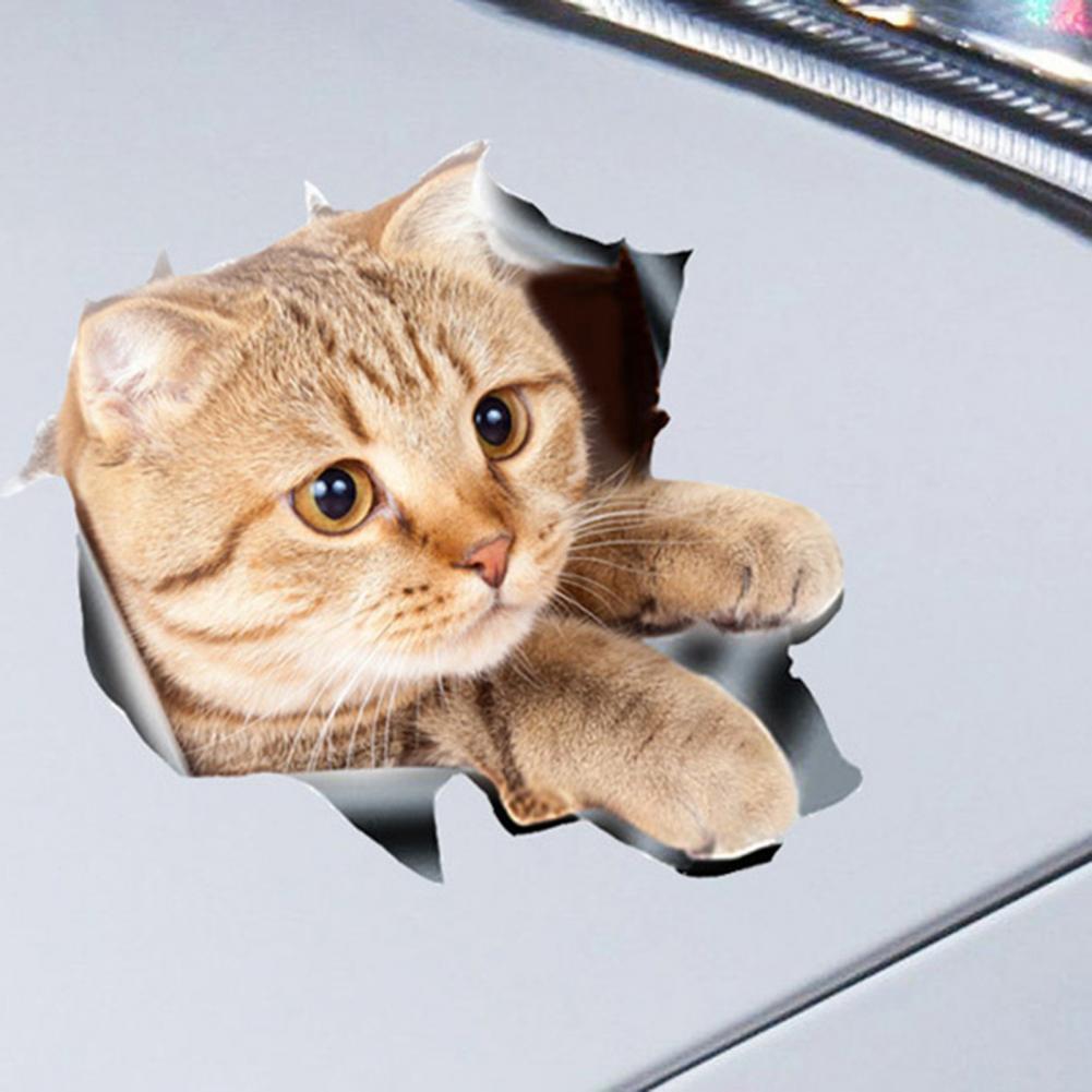 Cool Creative 3D Effect autós matrica vízálló nem fakulnak PET anyaga aranyos macska matrica autós kiegészítők Hitel
