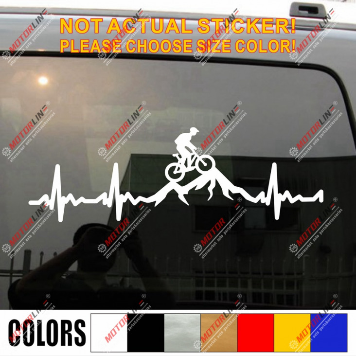 Kerékpár Funny Bike Kerékpár Matrica Matrica Vinyl Heart Beat Mountain Racing Rider