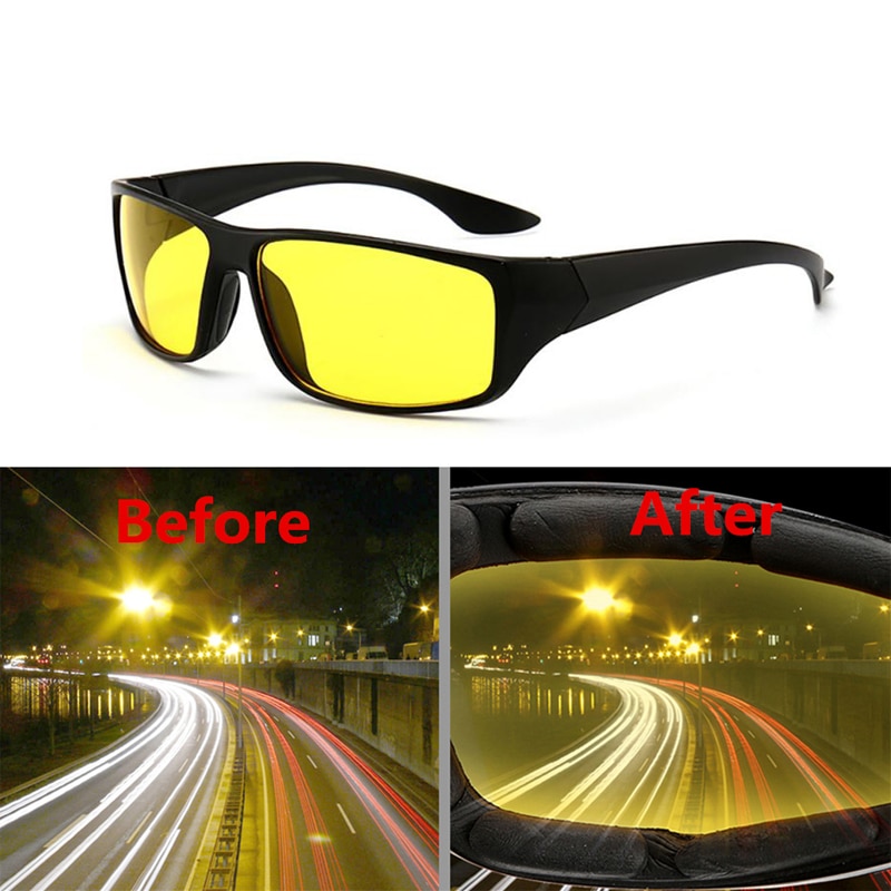 Divat Napszemüvegek Síszemüvegek tükröződésmentes éjjellátó Pilóta Goggles Night Driving Megerősített könnyű szemüvegek Car accessries