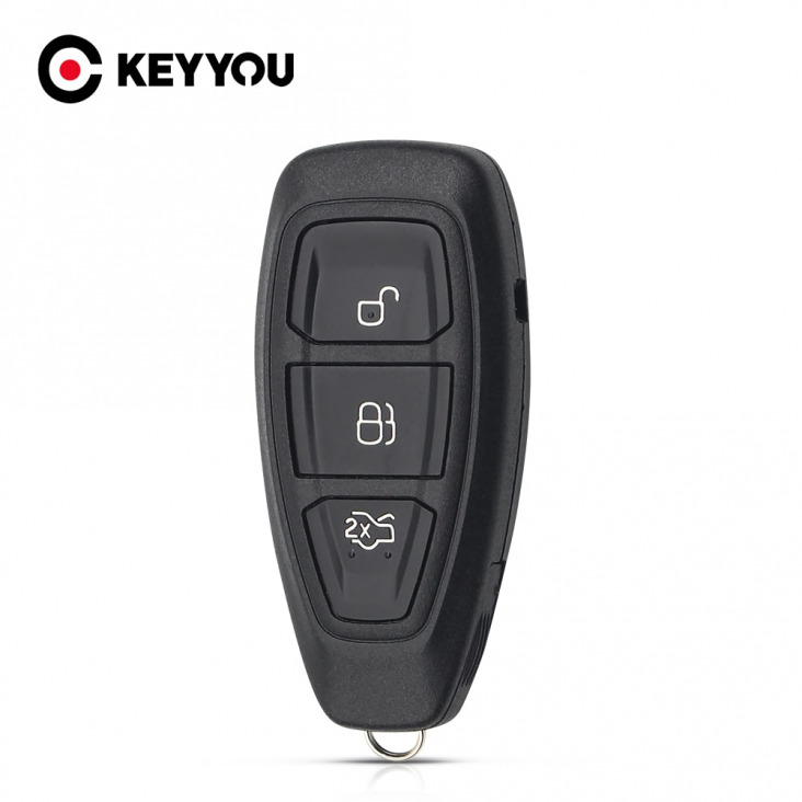 KEYYOU A Ford Focus C-Max Mondeo Kuga Fiesta 3 gombos távirányító Autó kulcs Shell Insert vágatlan pengecsere Key Case
