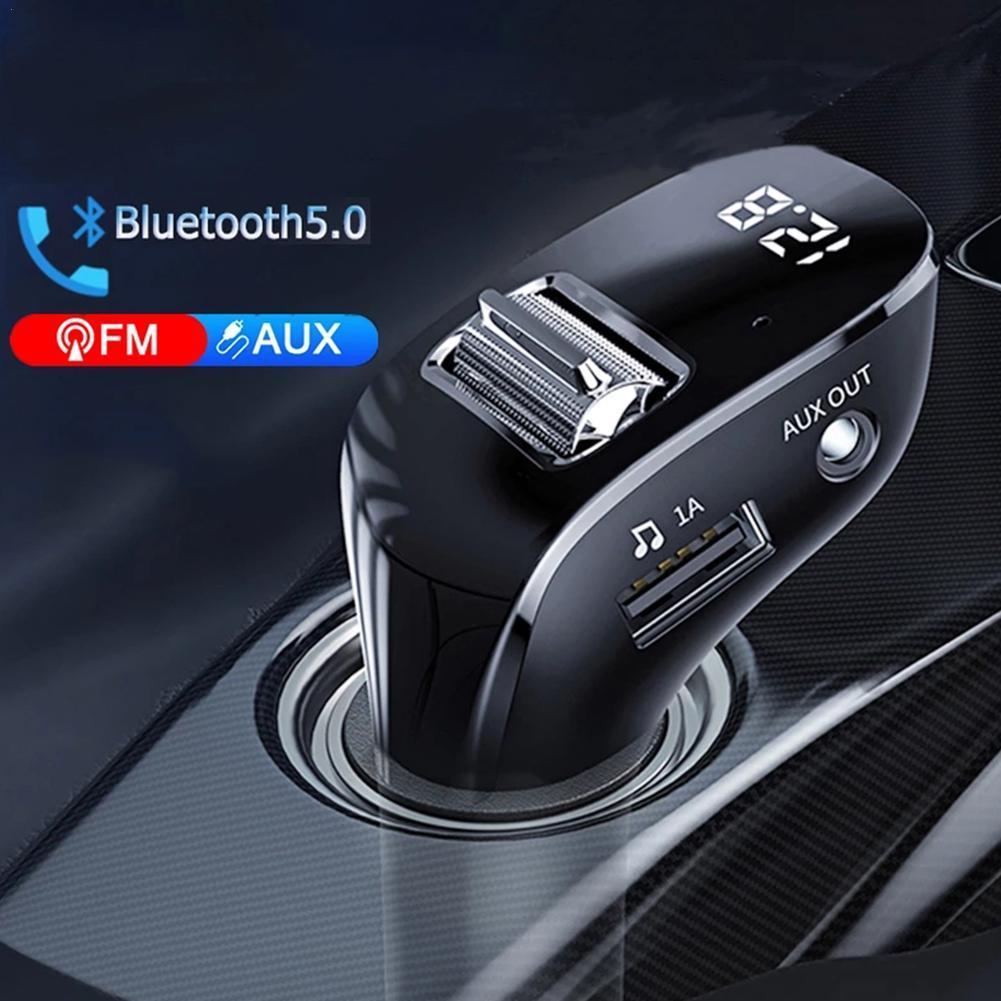 ÚJ FM Transmitter Car Wireless Bluetooth 5.0 FM rádió modulátor Car Kit USB autós töltő, headset AUX audio MP3 lejátszó