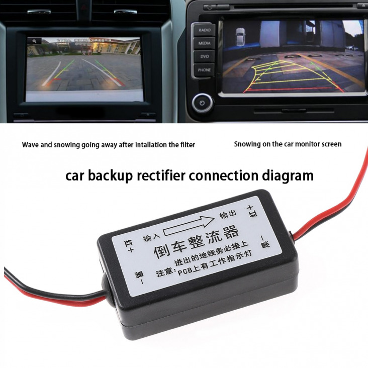 12V DC Teljesítmény relé kondenzátor szűrő egyenirányító autó hátsó nézet biztonsági kamera Auto Car Szüntesse meg az interferenciát csatlakozó