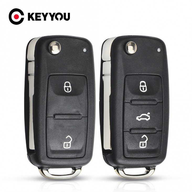 KEYYOU Remote Key Case Shell VW Volkswagen Skoda Octavia Golf MK6 Tiguan Polo Passat CC SEAT csere 2/3 gombok