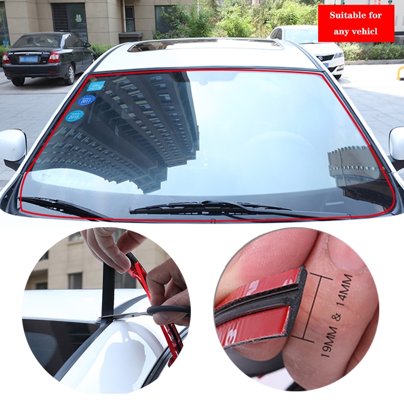 2M Car tömítőcsik Auto Seal Protector Matrica Szélvédő Él Roof Gumitömítés hangszigetelést kiegészítők ablak tömítőanyagok