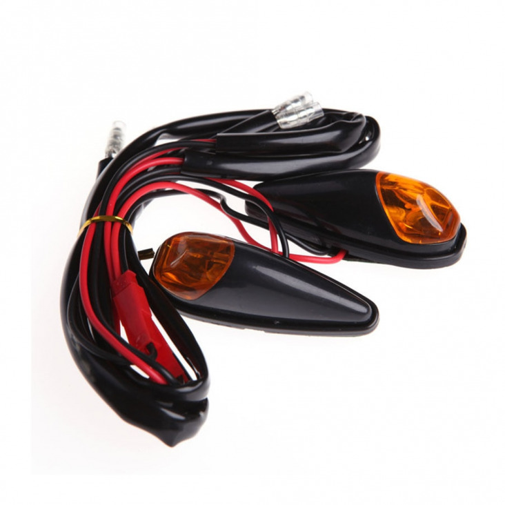 2db 12V LED Motorkerékpár irányjelzők Hajlítható villogó motorkerékpár jelző Villogó Motoros hátsó lámpák jelzőlámpa Harley