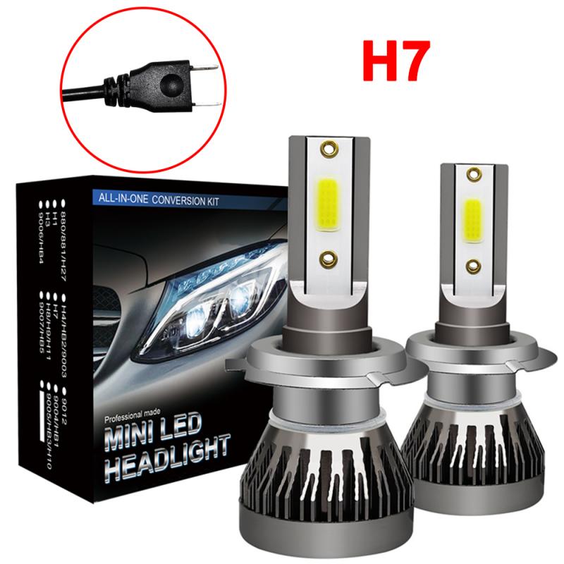 2db H7 Led fényszóró izzó Kit Mini 90 6000K 12000LM 12-32V White Super Bright Fog Light fényszórók Car Light