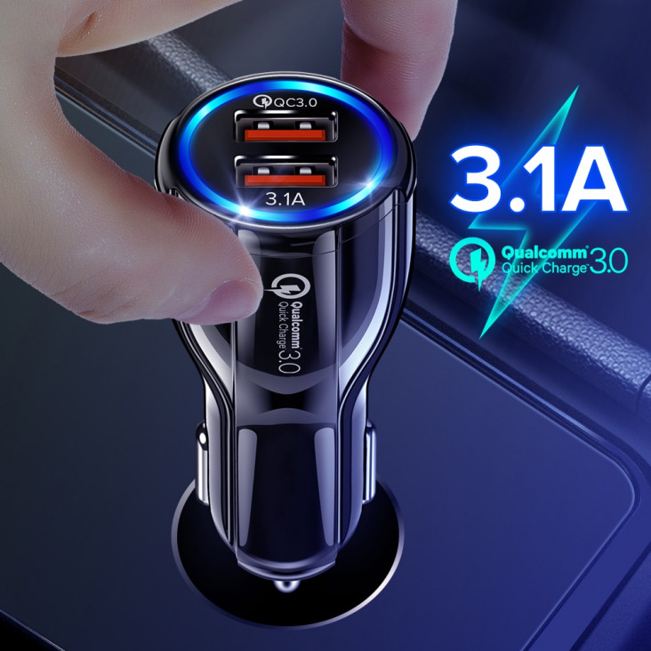 3.1A Dual USB autós töltő 3.0 gyorstöltés Toyota Auris Reno Megane 2 fókusz Sportage 3 grand vitara kia rio 2018