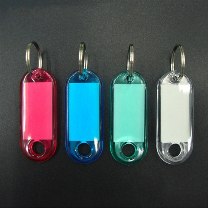 30 db színes műanyag kulcstartó kulcscímkét Id Label névtábla A hasított gyűrű Baggage kulcstartók Kulcstartók eladó
