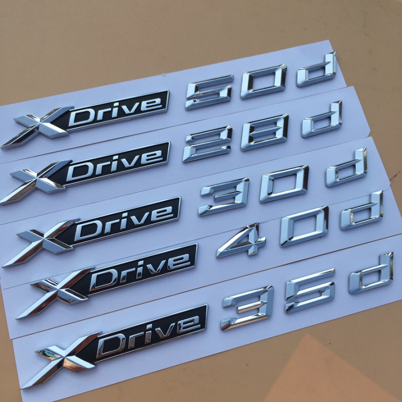 3D ABS Silver Car Styling Tail Badge BMW X1 X3 X5 X6 sorozat matricák 20d 25d 28d 30d 35d 40d 45d 48d 50d Emblem Logo Letters