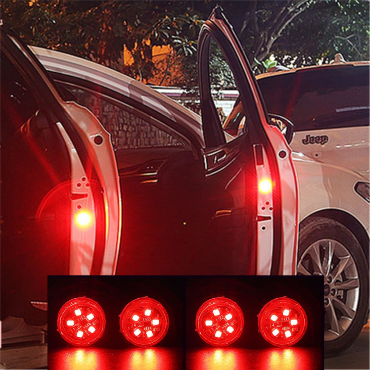 4db / tétel kocsiajtót Figyelmeztető lámpák Automobile dekoratív lámpa Biztonsági Strobe Ajtó LED jelzőlámpák Light kiegészítők