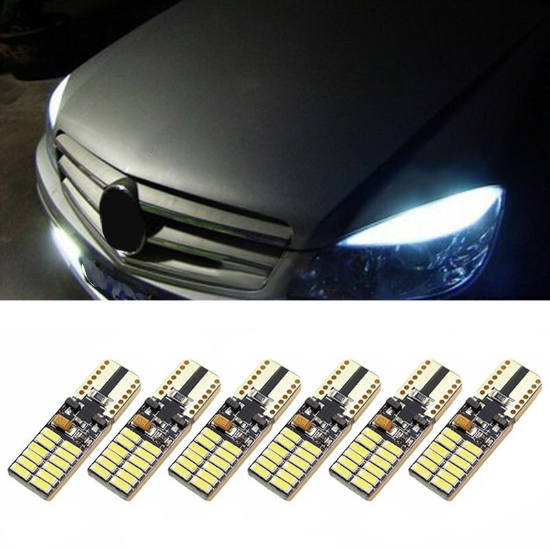 6db Autó LED-es lámpák izzó T10 6000K fehér lámpák hibamentes Canbus Mercedes W204 5W DC12-24V kiegészítők autóégők